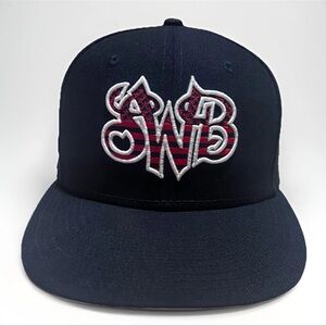 SWB RailRiders New Era Hat Cap Fitted 7 3/8 Blue Yankees AAA MiLB 59Fifty USA